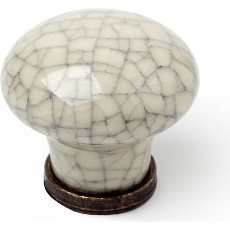 Bouton de meuble  Style classique  En Porcelaine - Zamak  Finition Cuir Ancien - Craquelé  Dimensions 303027mm  Système de fixation vissé  Comprend des vis M4  4 unités - talla