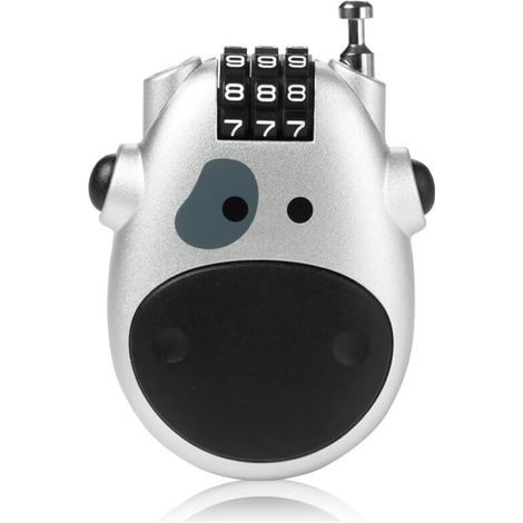 Combination Padlock, 3-Digit Code Padlock with 70cm Cable, Locker Padlock, Luggage Locks for Suitcases and Air Travel (Silver)