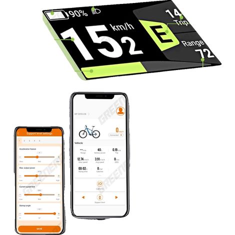 Pantalla para bicicleta eléctrica, conector de 5 pines, compatible con niveles PAS, DPC 080 (1/2)