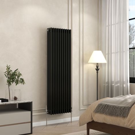 AVER-GROWTH 4 Column Traditional Cast Iron Style Radiator Black 1500x470mm (1/5)