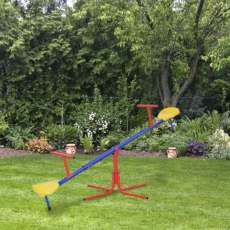Balançoire double pivotante à 360° pour enfants, en métal et polypropylène, 3-8 ans, 182 x 77 x 63 cm, multicolore (1/5)