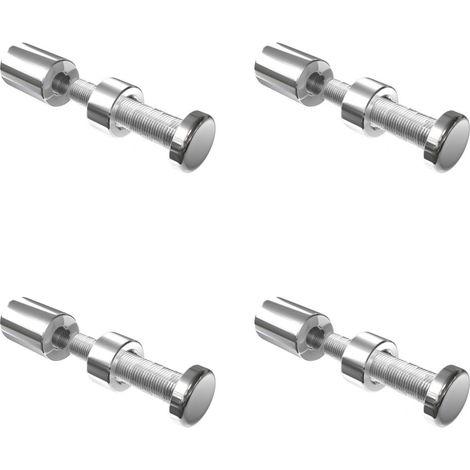 Lot 4 fixations murales vissées FIX-M2 - Entretoises murales vissées Ø 18 mm / L 25 mm (1/4)