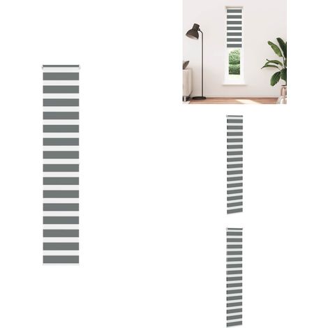 Zebrarollo Dunkelgrau 45x200 cm Stoffbreite 40,9 cm Polyester - Zebra-Jalousie - Zebra-Jalousien - Zebra-Rollo - Doppelrollo (1/5)