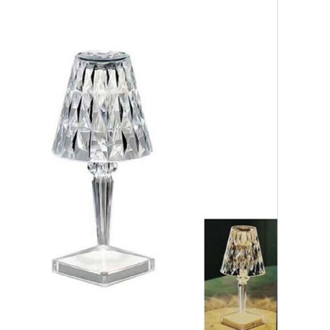 LAMPADA TAVOLO DIAMANTATA RICARICABILE USB EFFETTO CRISTALLO LUCE RGB LED 2002 (1/4)