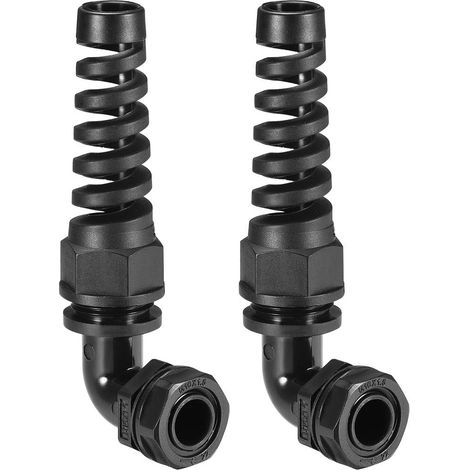 Presse-étoupe M16 mixte nylon 90° décharge traction 6-10mm dia 2Pcs (1/4)