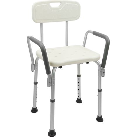 PrimeMatik - Chaise de douche réglable en hauteur de l'accoudoir pour les personnes âgées (1/5)