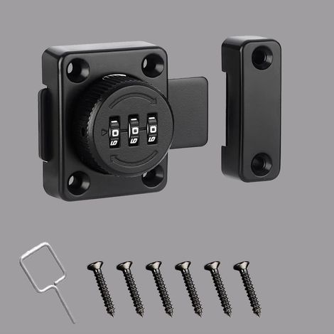 Verrou à combinaison sans clé pour porte d'armoire à 3 codes, idéal pour protéger vos objets de valeur, documents confidentiels ou effets personnels.