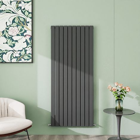 AICA 1600x680mm Anthracite Vertical Designer Radiator Single Flat Panel Heating UK (1/5)