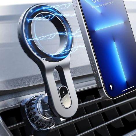 Support Magnetique Telephone Voiture, [12 Super Aimants Puissants]  Compatible avec Support Voiture, Universal Support Téléphone Voiture pour iPhone 13 12 Pro Max Mini et étui MagSafe (1/5)