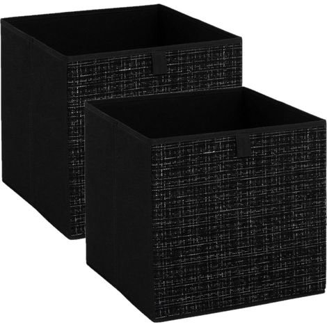 Lot de 2 boites de rangement cubes en tweed MIX'N MODUL (1/4)