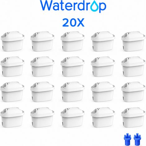 Waterdrop – Cartouche filtrante compatible Brita Maxtra+ – Remplacement pour carafes Marella, Elemaris, Dafi – Améliore le goût de l'eau – Pack de 20
