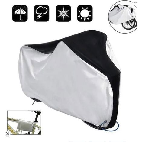 Housse de protection pour vélo - Noir et argent - XL - Imperméable - Résistant à la poussière - Universel (1/4)