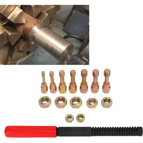 Kit de 15 pièces pour filetage métrique, outils de refiletage, tarauds lourds et réparation de filières (expédié avec 3 couches de papier bulle). (1/5)