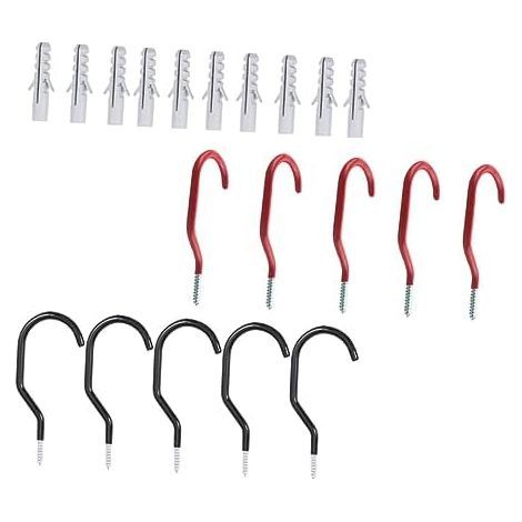 10 Sets Fahrradaufbewahrungshaken zum Einschrauben, robuste Wandhalterung, rostfreier Stahl, Aufhängesystem für Garage und Garten, einfache Montage - (1/5)