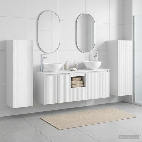 vidaXL Bathroom Furniture Set 5 pcs High Gloss White (1/5)