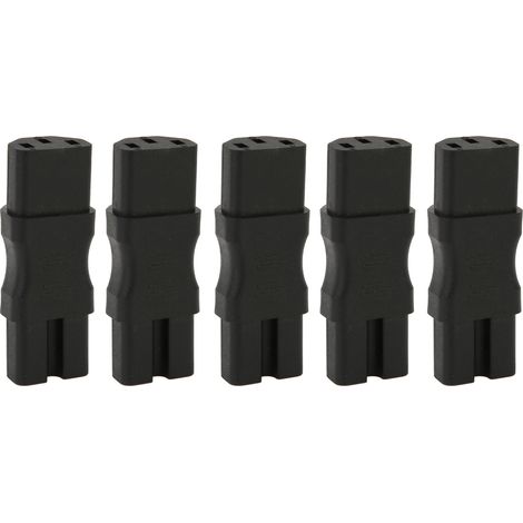 Lot de 5 adaptateurs secteur IEC320 C13 vers IEC320 C15, convertisseurs de norme cuivre, pour prise d'onduleur d'ordinateur portable (1/5)