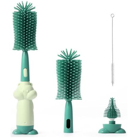 Goupillon Biberon,Ensemble De Brosse Biberon BéBé 3 en 1,Ecouvillon Biberon Silicone Doux,RéSistant Aux Rayures Et Durable,Nettoyeur Biberon pour Nettoyer Les Biberons Et Les Tasses (1/5)