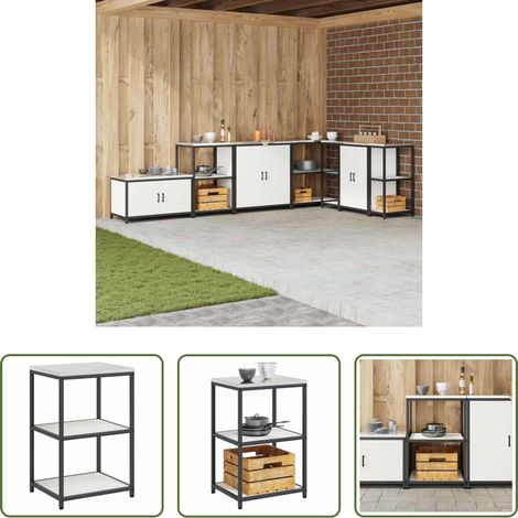 vidaXL Küchenorganisation - Küchenaufbewahrung mit Regal Weiß 60 x 50 x 92 cm Stahl (1/5)