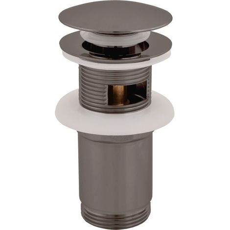 Bonde Pop-up pour lavabo et évier en laiton gris métal brossé 6,5 cm (1/2)