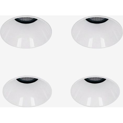 Pack de 4 downlights LED empotrables sin marcos trimless redondos Ø6,8 cm en aluminio Luisiana SKLUM (1/5)