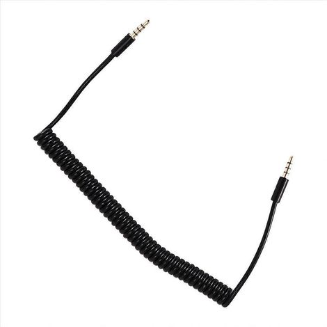 Câble Audio Auxiliaire Spirale Mâle-Mâle 4 Pôles 1,5M - Extension Enroulée pour Jack 3,5mm (1/5)