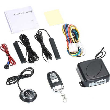 Kit Alarme Voiture SUV Démarrage Sans Clé Entrée Moteur Bouton Poussoir Télécommande (1/5)