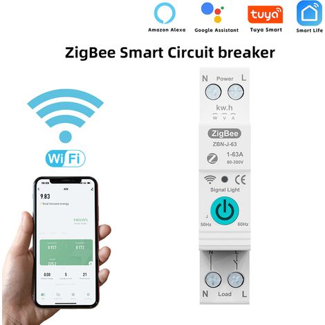 TUYA ZigBee Smart-Schalter mit Fernbedienung und Sprachsteuerung. Kabelloser Heimschalter. Verbindung über mobile App. Kompatibel mit Google Assistant und Amazon Alexa. (1/5)