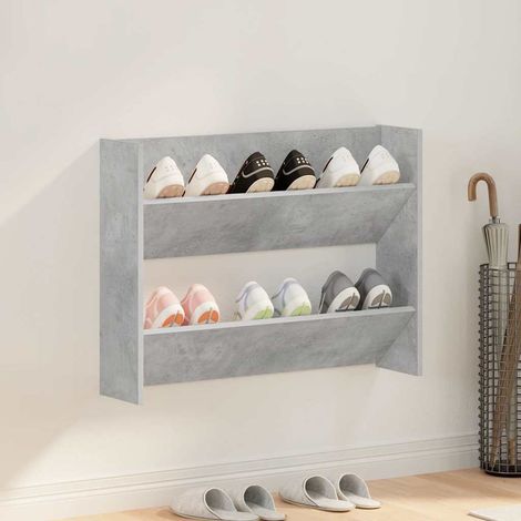 Wand-Schuhschrank Betongrau 80x18x60 cm Holzwerkstoff (1/5)