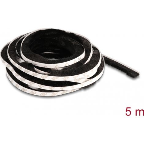 Delock Tira de Cepillo autoadhesiva de 15 mm - 5 m de longitud, negra