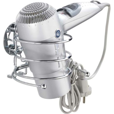 Wenko Turbo-Loc soporte para secador de pelo cromado elegante