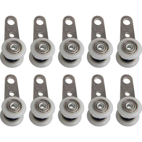 ZVD Lot De 10 Roulettes Pour Baies Vitrées Ou Portes Coulissantes - En Métal Et En Plastique - 4,5 X 1,9 Cm (1/5)