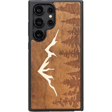 Coque en bois Bewood pour Samsung Galaxy S24 Ultra MOUNTAINS IMBUIA (1/4)