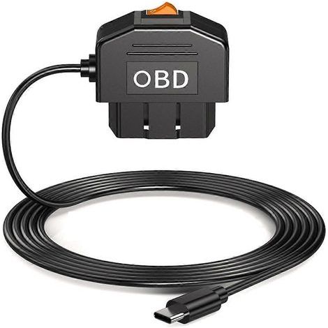 Kit de caméra embarquée câblé USB-C avec câble d'alimentation OBD, protection contre les sous-tensions, surveillance de stationnement 24h/24 (1/5)