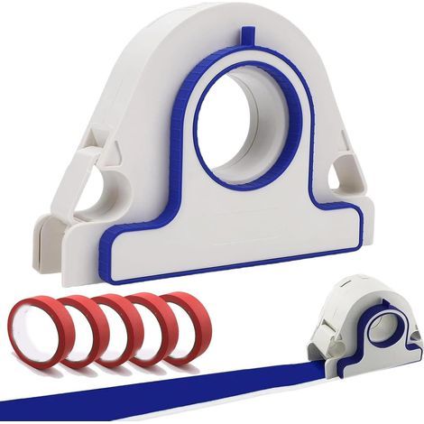Malerband-Applikator, professioneller Abroller mit Schaber, Set mit 5 Rollen Abklebeband, geeignet zum Streichen, Dekorieren, für Wände, Böden usw. (Rot)