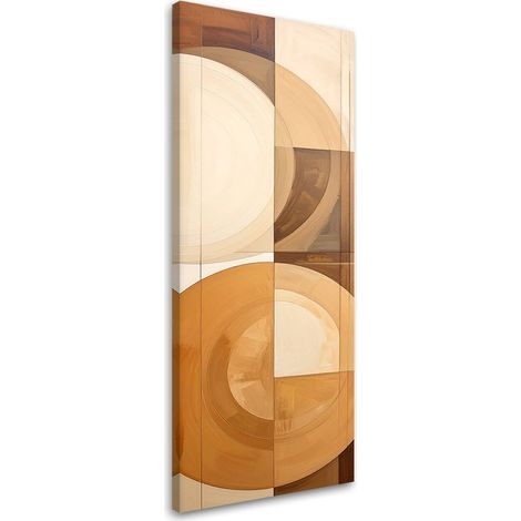 Quadro su tela, Cerchi geometrici nei toni del beige, 30x90 (1/5)