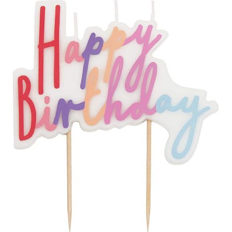 Jolie bougie de joyeux anniversaire rose - décoration de gâteau, couleur pastel, grande - pour filles, adultes, adolescents, décorations de fête arc-en-ciel (1/5)