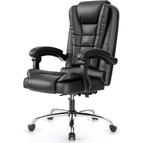 Ergonomic Executive Office Chair PU Leather High Back Computer Desk Chair with Reclining Black (1/5)