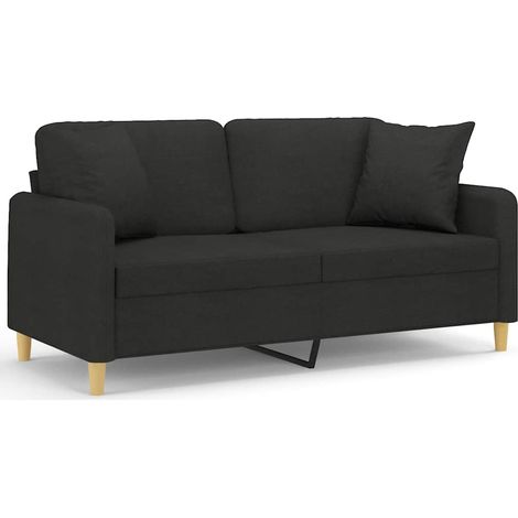 Maison Exclusive - Divano a 2 Posti con Cuscini Nero 140 cm in Tessuto