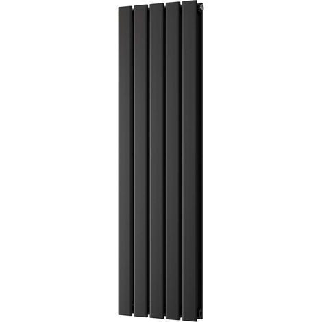 Typhoon - Black Vertical Radiator H1200mm x W340mm Double Panel