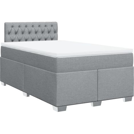 Giroletto a Molle con Materasso Grigio Chiaro 120x200cm Tessuto vidaXL (1/5)