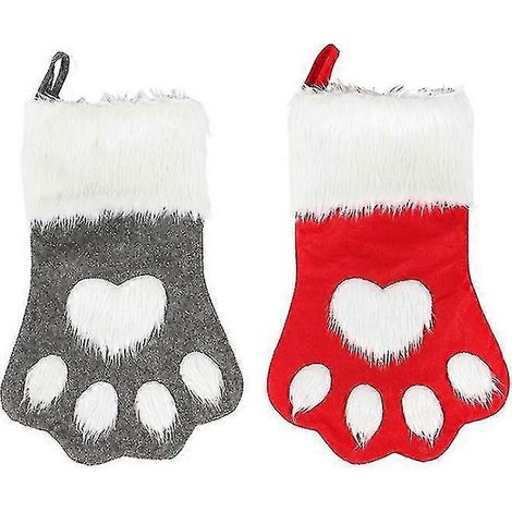2 calcetines navideños colgantes a cuadros para perros, ideales para la decoración navideña. (1/5)