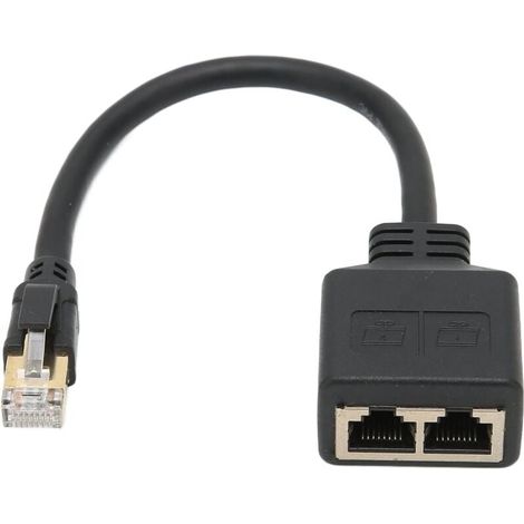 Adaptateur Répartiteur RJ45, Répartiteur D'adaptateur Ethernet 1 à 2 Ports Réseau RJ45, Adaptateur Répartiteur de Câble Réseau CAT8 pour Bureau à Domicile,Accès à l'internet en même temps (1/5)