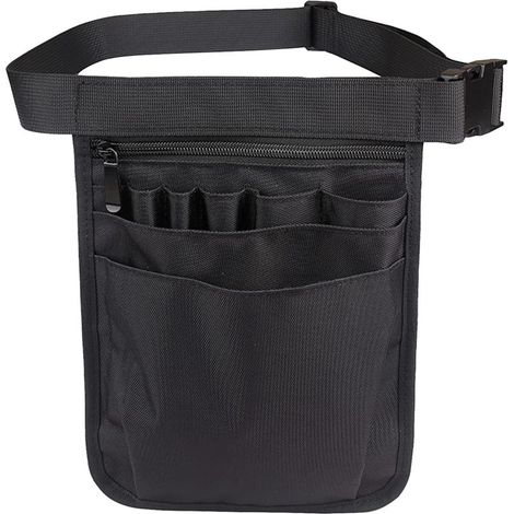 Bolsa de enfermera, bolsa multifuncional para cinturón de herramientas, estuche para herramientas, soporte para herramientas, bolsa negra para guardar accesorios de enfermería con cinturón ajustable p (1/5)