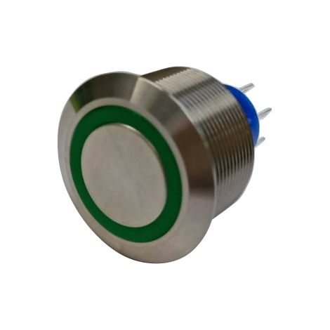 Bouton-poussoir lumineux, LED Vert, 3 A, 5 A, Montage panneau ( Prix pour Paquet de 1 )