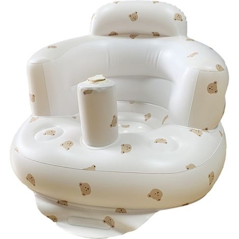 Fauteuil Gonflable Bébé Portable - Canapé Douche Souple Anti-Fuites pour Enfants, Design Ours (1/5)