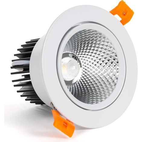 LED Downlight Einbaustrahler 9W Rund COB CRI90 Ausschnitt Ø 90 mm No Flicker 5000K Kaltweiß (1/4)
