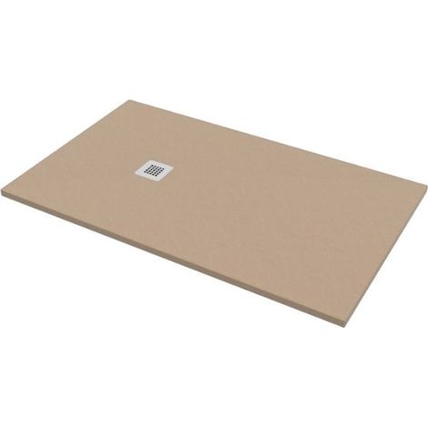 Piatto doccia 100x140 h.2,8 in marmo resina effetto pietra sabbia (1/5)