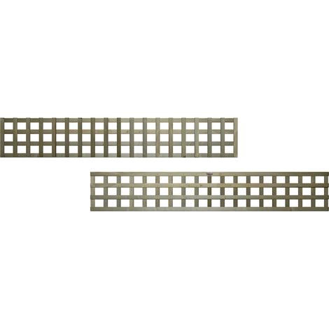 Premier 6ft x 1ft Flat Top Privacy Square Garden Trellis Panel