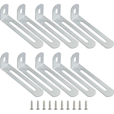 Entretoise en L à trou oblong pour pied de table, quincaillerie pour meubles, renforcée épaisse, fixation par vis, longueur 66 mm, lot de 10 pièces