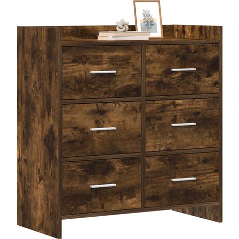 Credenza Madia Buffet Rovere Fumo 75 x 33 x 80 cm Legno ingegnerizzato CDS29006 (1/5)